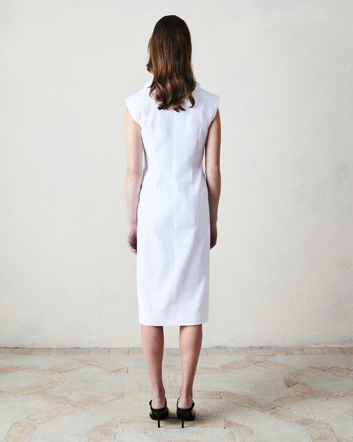 Boli Collar Linen Midi Dress