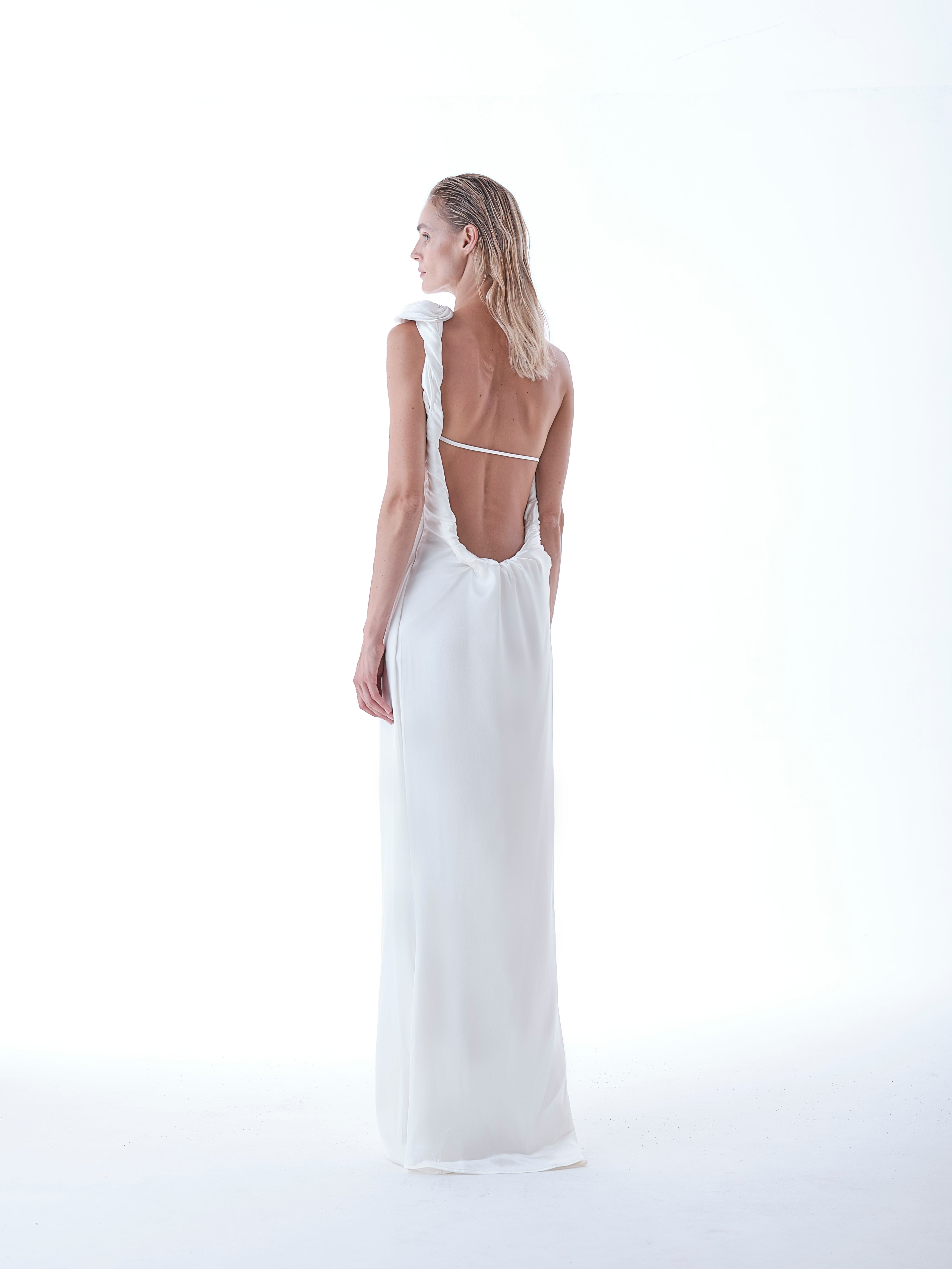 Satin One-shoulder Dress