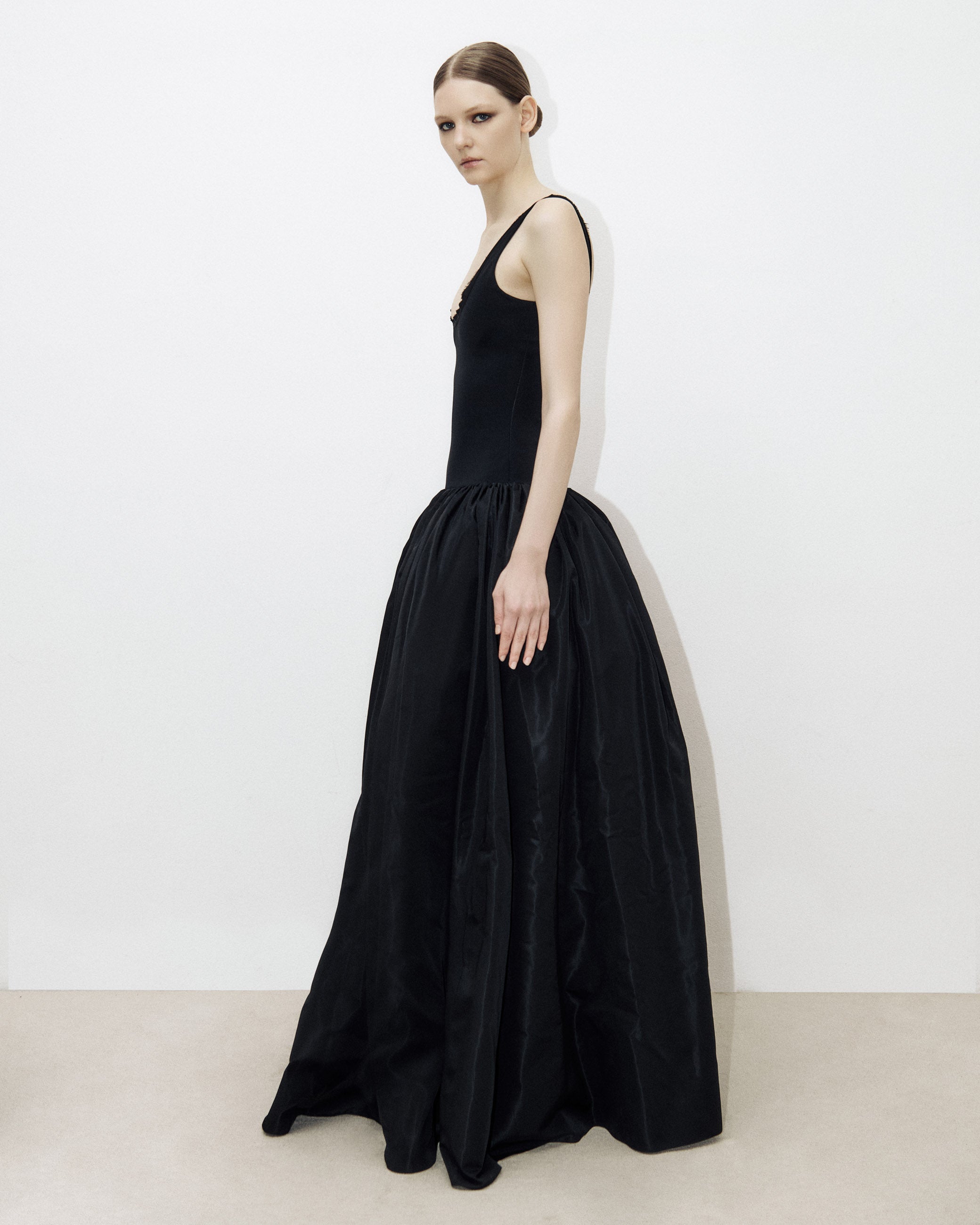 Jersey Bodice Silk Faille Dress