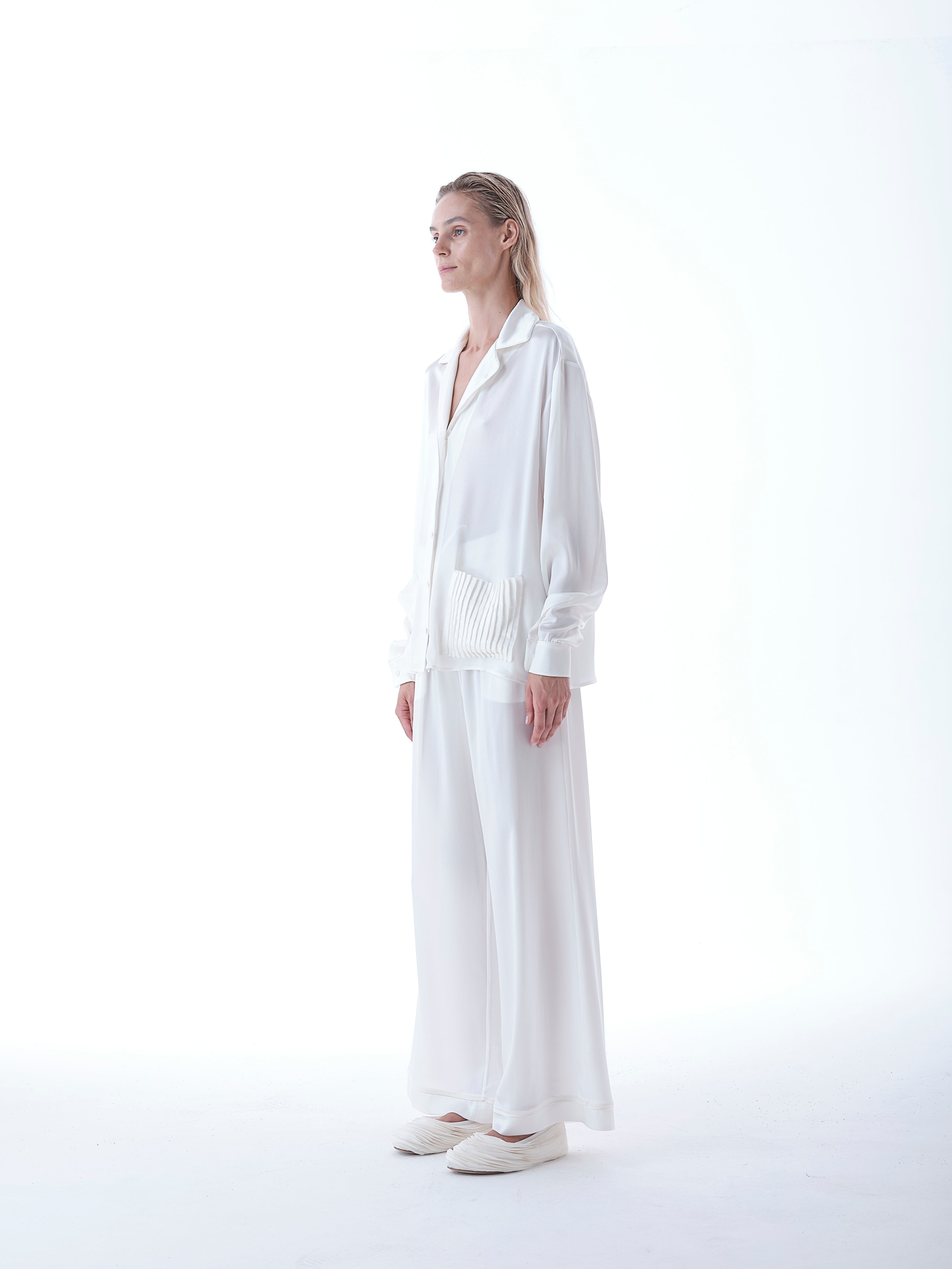 Satin Pyjama Inspired Shirt and Pants Set