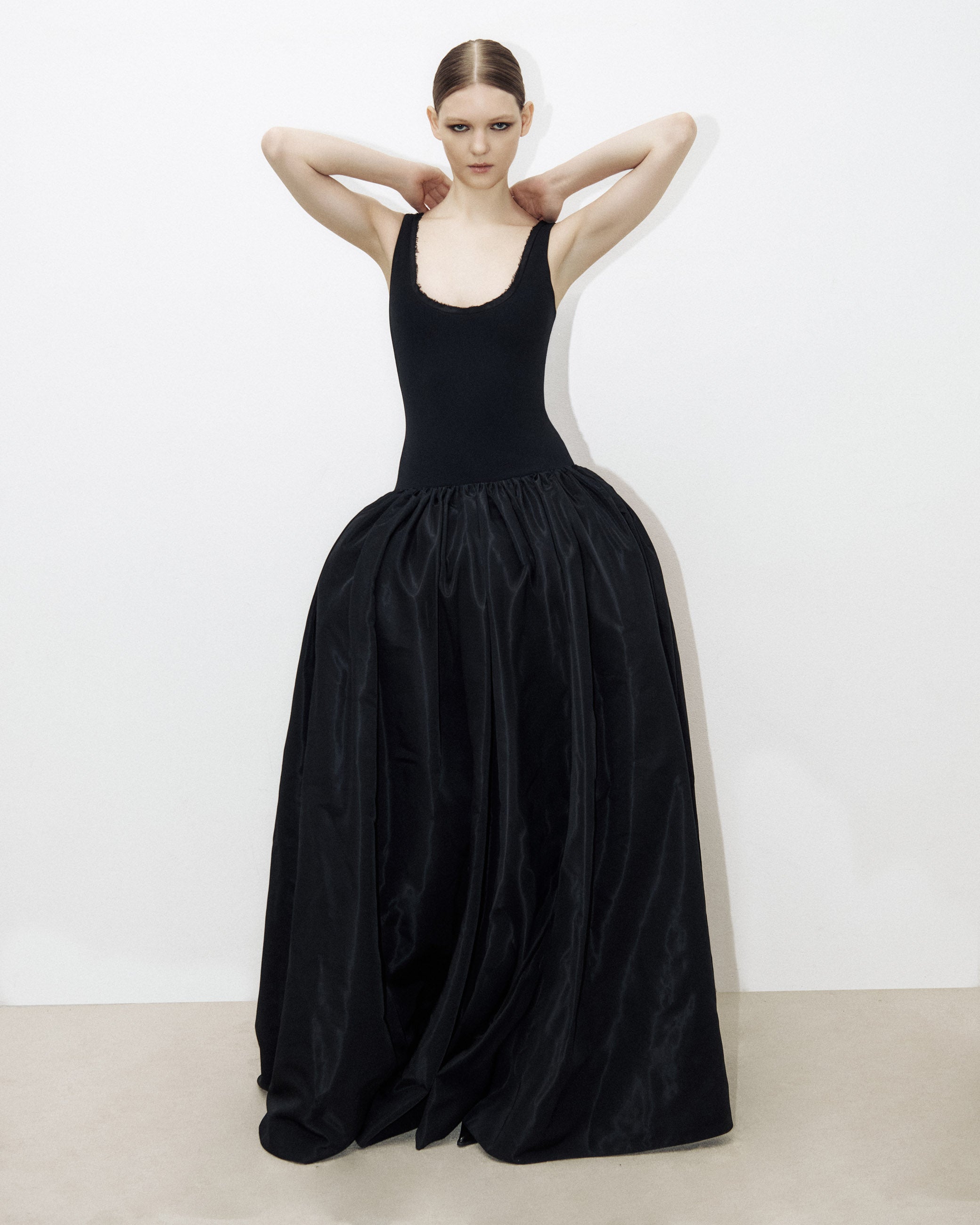 Jersey Bodice Silk Faille Dress