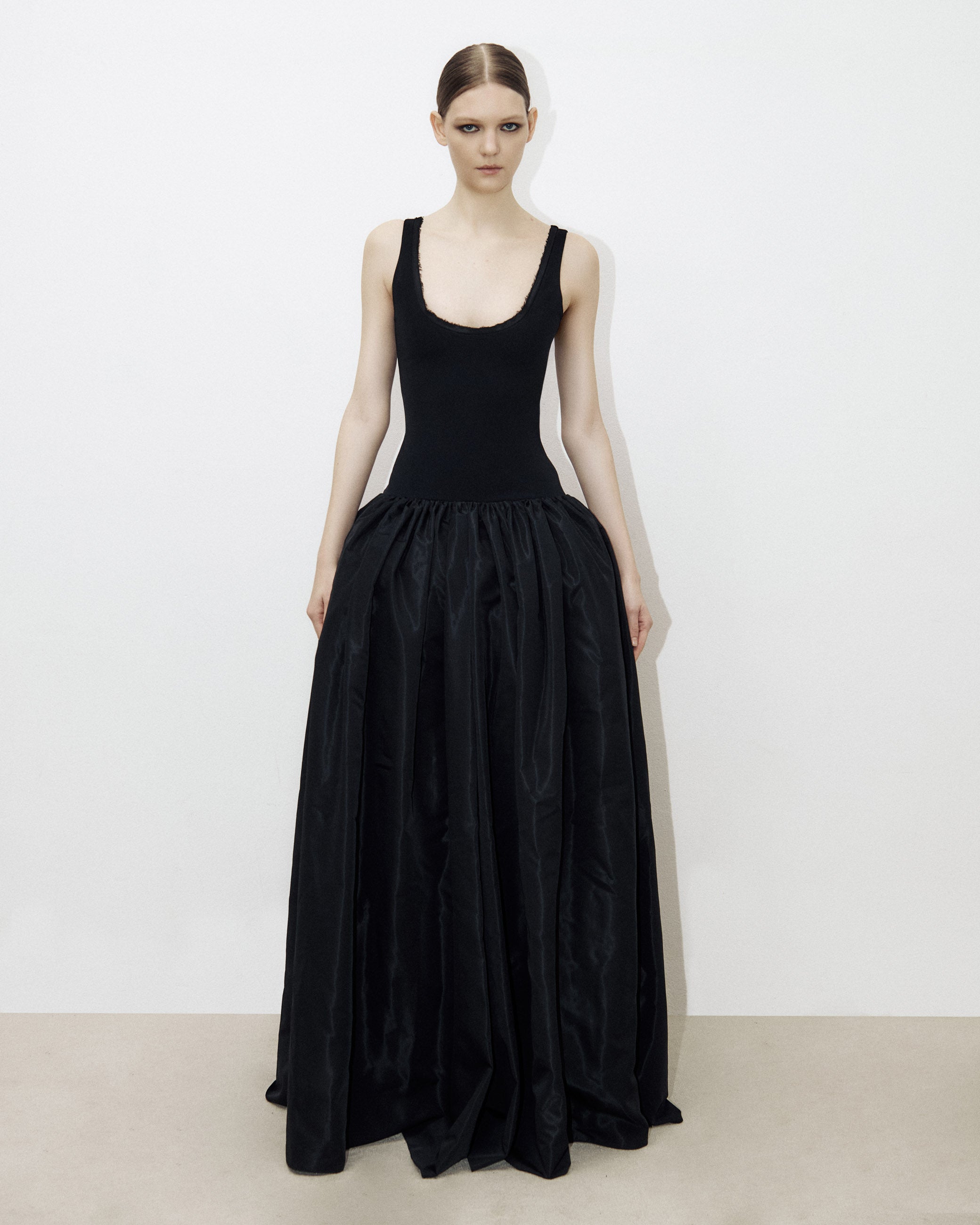 Jersey Bodice Silk Faille Dress