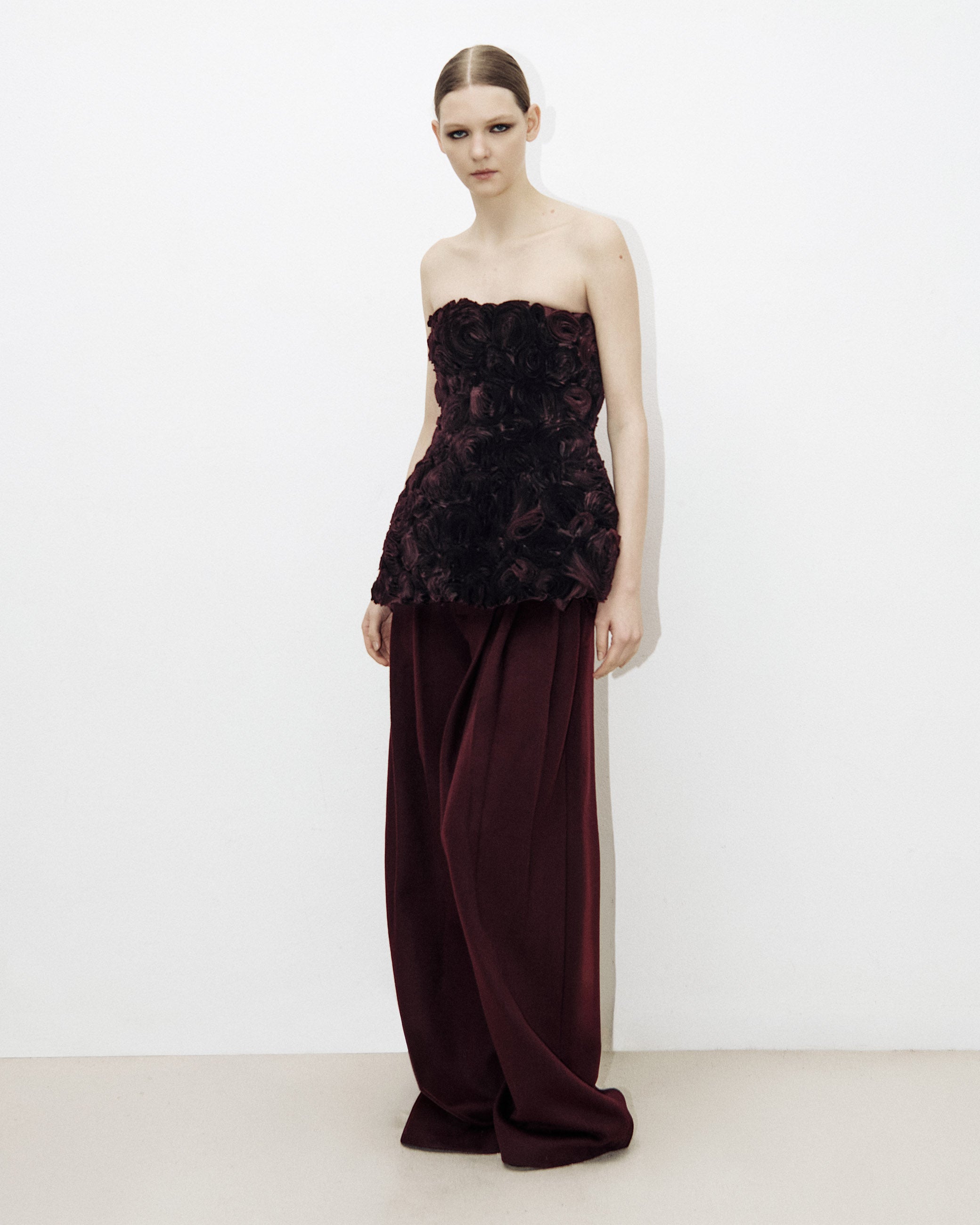 Couture Silk Boli Top & Triple Pleat Tailored Trousers