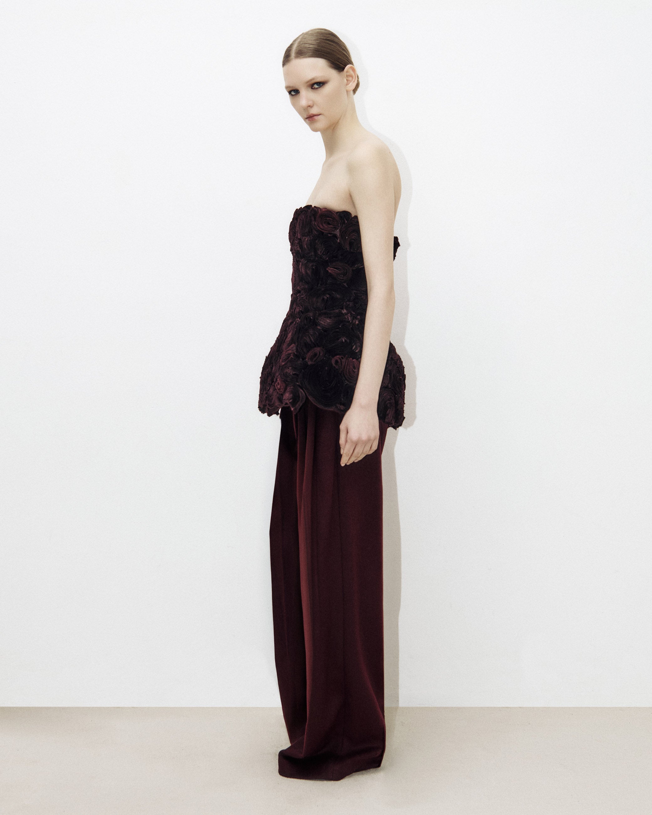 Couture Silk Boli Top & Triple Pleat Tailored Trousers